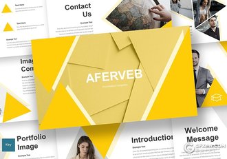 30页三角图形组合商务工作汇报keynote模板 5种主题配色 - 顶尖PPT