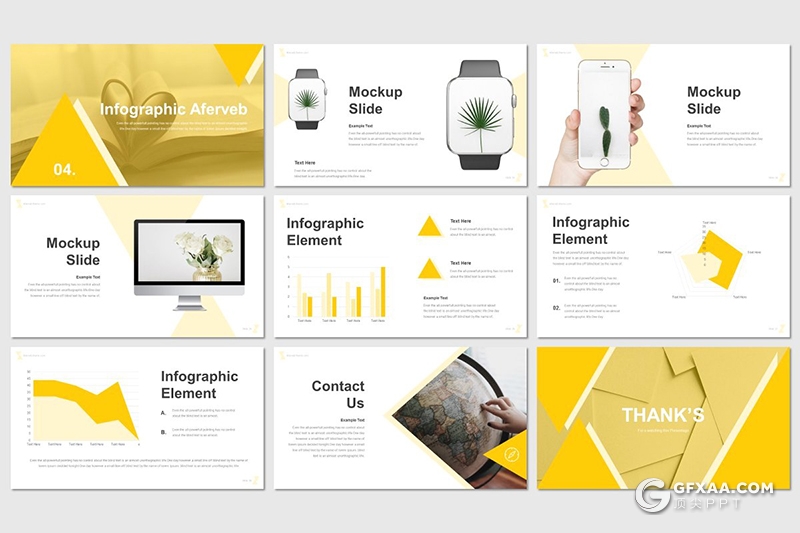 30页三角图形组合商务工作汇报ppt模板 5种主题配色 - 顶尖PPT