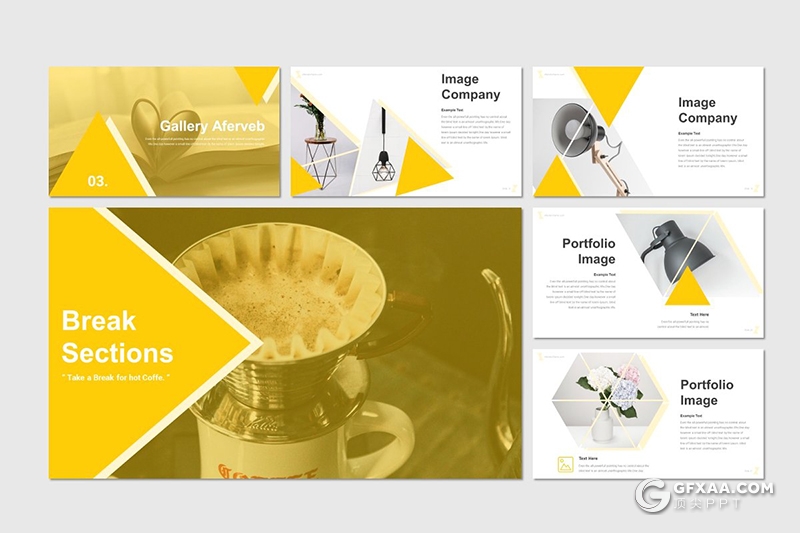 30页三角图形组合商务工作汇报ppt模板 5种主题配色 - 顶尖PPT