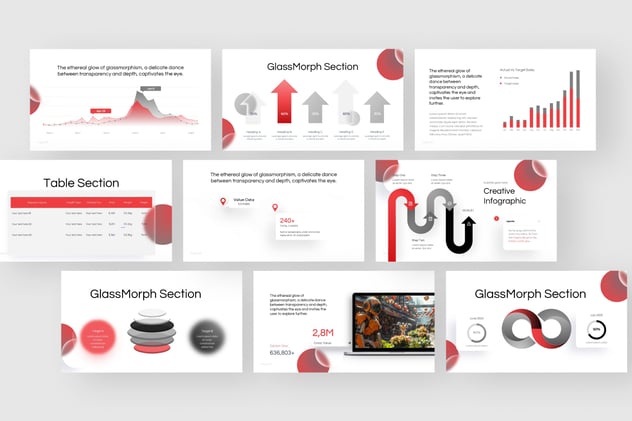 玻璃形态执行商务风格PPT模板 - 顶尖PPT