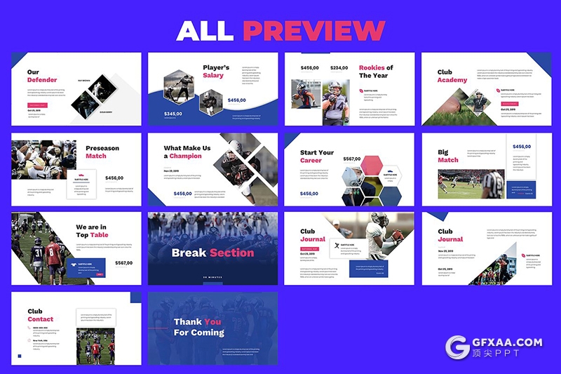 30页体育运动项目介绍展示keynote模板 - 顶尖PPT