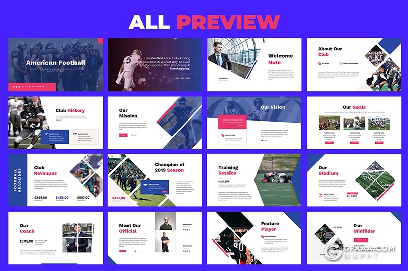 30页体育运动项目介绍展示keynote模板 - 顶尖PPT