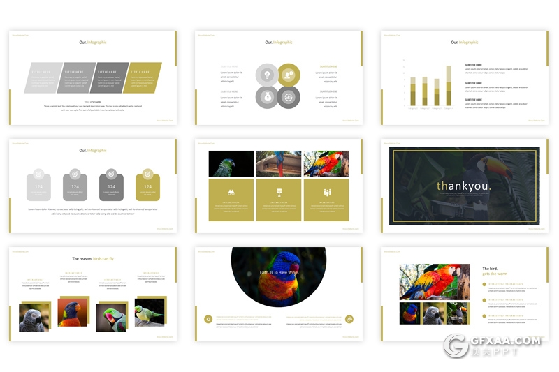 30页5种配色动物介绍展示keynote模板 - 顶尖PPT