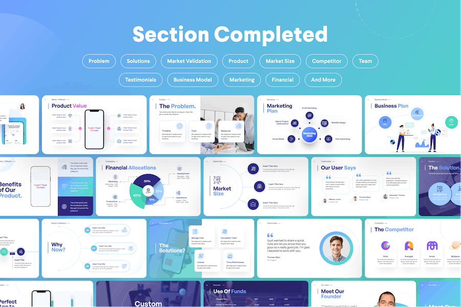 商业主题插画业务合作keynote模板 - 顶尖PPT