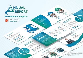 43页+31页商务卡通人物高端年度报告工作计划PPT模板 14种XML配色 - 顶尖PPT