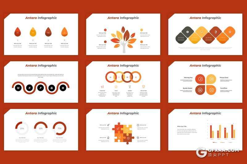 30页欧美风格企业介绍工作汇报Google slides模板 5种主题配色 - 顶尖PPT