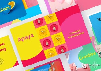 30页创意色彩图片展示ppt模板 - 顶尖PPT