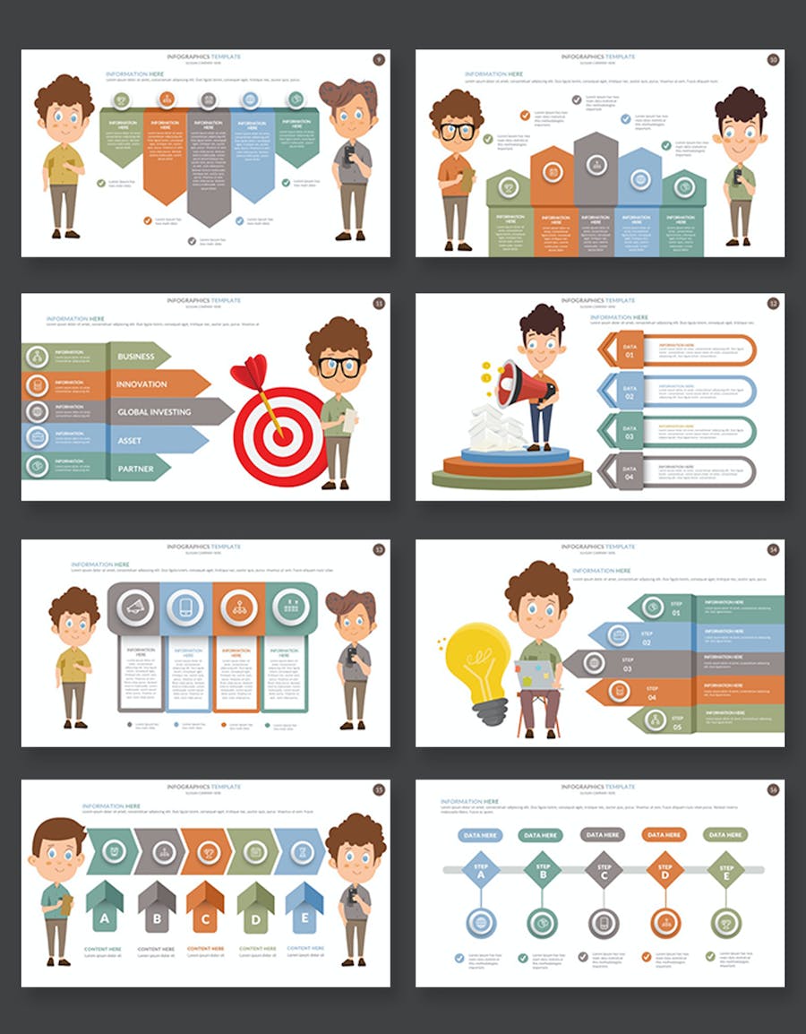 信息图表展示数据可视化方案Keynote模板 - 顶尖PPT