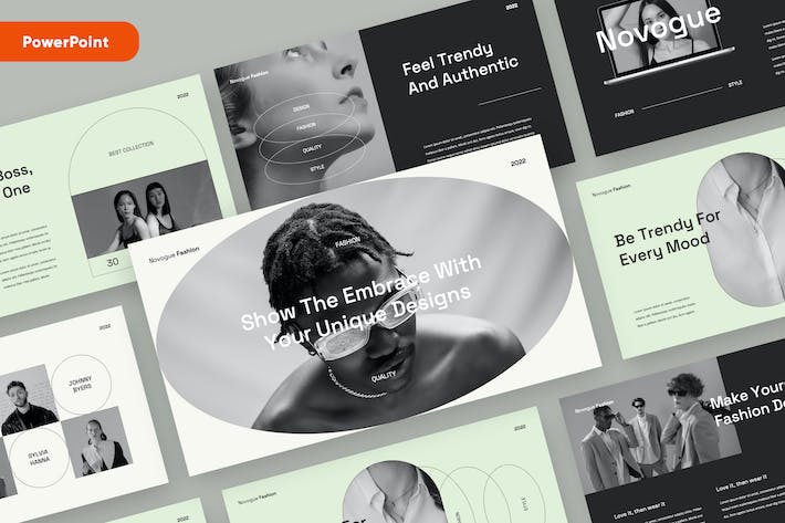 新潮时尚品牌宣传展示PPT模板 - 顶尖PPT