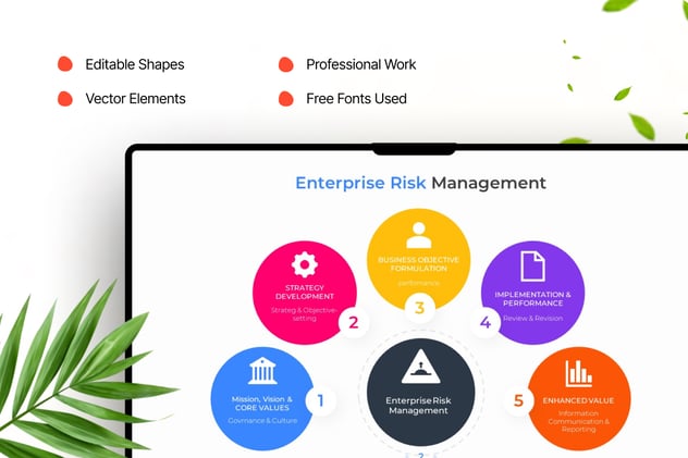 彩色企业风险管理信息图形PPT模板 - 顶尖PPT