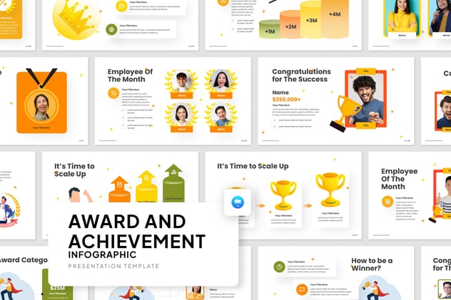 奖项和成就信息图形keynote模板 - 顶尖PPT