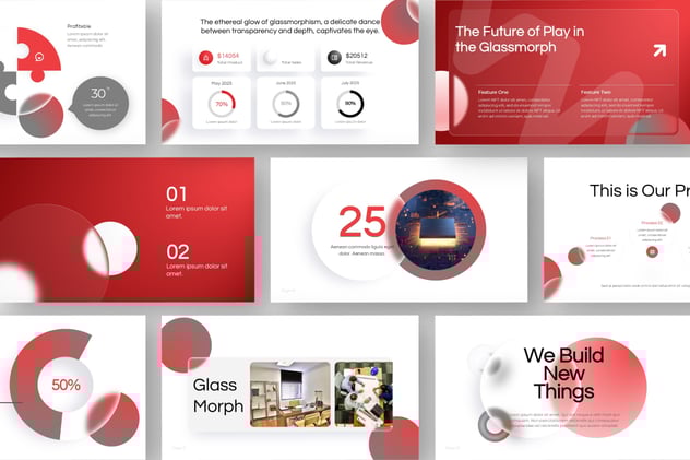 玻璃形态执行商务风格PPT模板 - 顶尖PPT