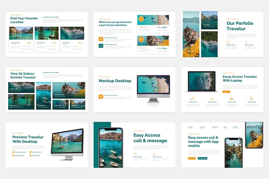 旅游旅行线路推介目的地攻略PPT模板 - 顶尖PPT