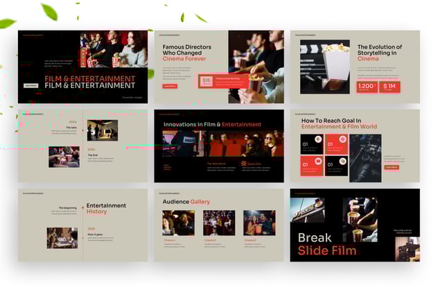 电影与娱乐项目市场调研分析PPT模板 - 顶尖PPT