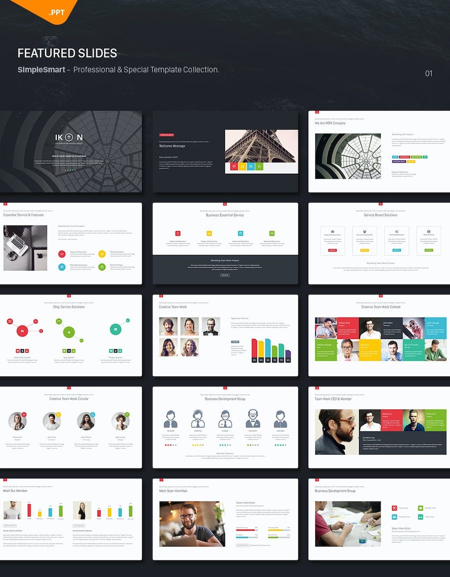 彩色创意图形商务商业keynote模板 - 顶尖PPT