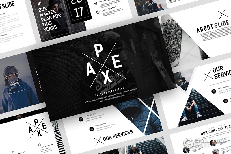 40页国外时尚风格黑色企业团队介绍keynote模板 - 顶尖PPT