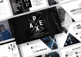 40页国外时尚风格黑色企业团队介绍ppt模板 - 顶尖PPT