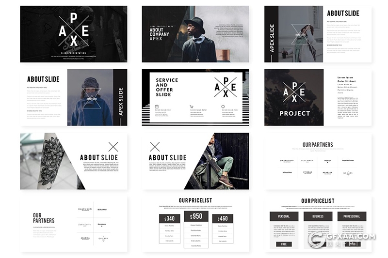 40页国外时尚风格黑色企业团队介绍keynote模板 - 顶尖PPT