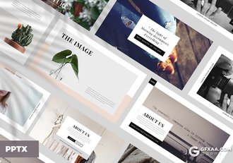 50页简约风格摄影图片展示PPT模板 - 顶尖PPT