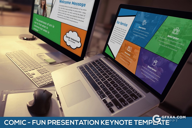 30页手绘海报风格商务keynote模板 6种配色2种尺寸规格 - 顶尖PPT