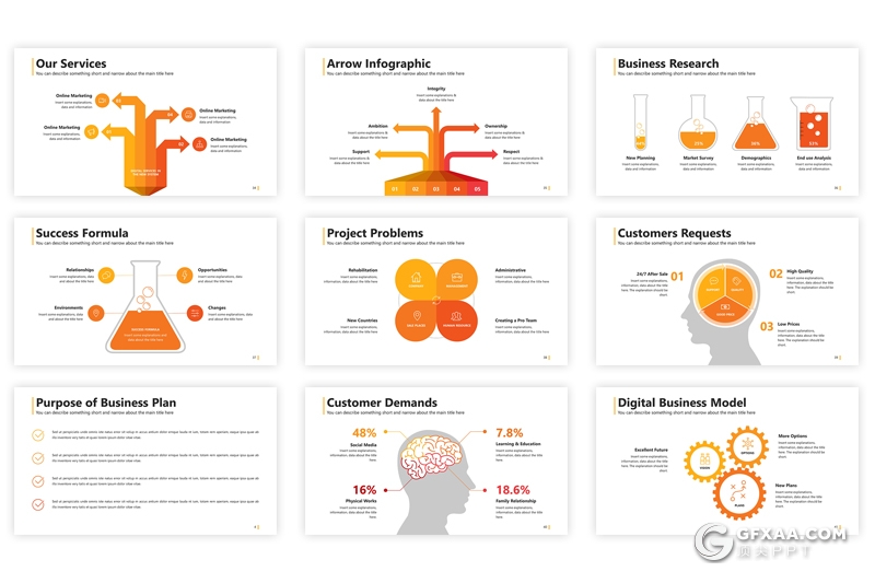 72页商务风格业务展示工作计划分析统计PPT模板 - 顶尖PPT