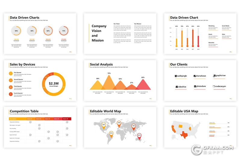 72页商务风格业务展示工作计划分析统计PPT模板 - 顶尖PPT