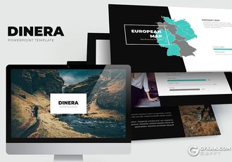 62页简约时尚风格摄影图片展示PPT模板 黑白两种底色 - 顶尖PPT