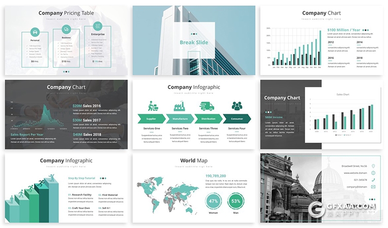 30页企业会议工作汇报国外商务PPT模板 3种主题配色 - 顶尖PPT