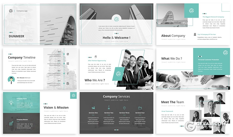30页企业会议工作汇报国外商务PPT模板 3种主题配色 - 顶尖PPT