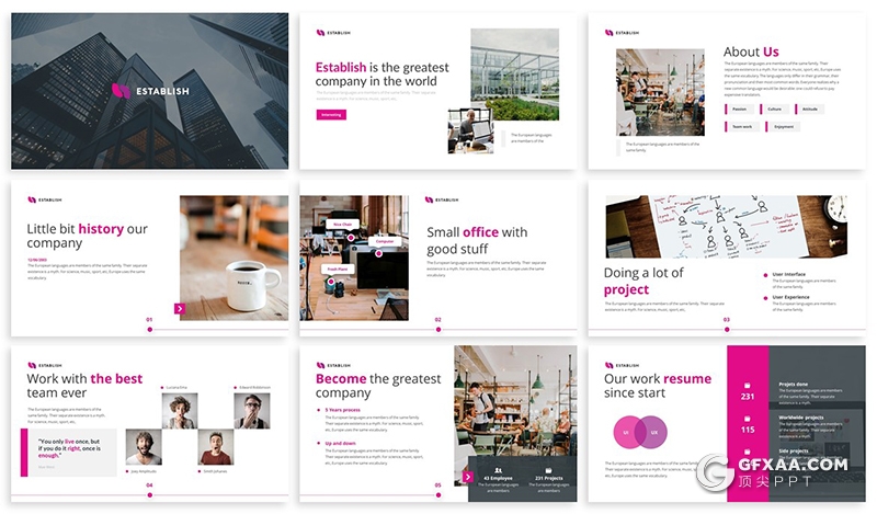 30页3种配色国外商务风格工作汇报业务合作PPT模板 - 顶尖PPT