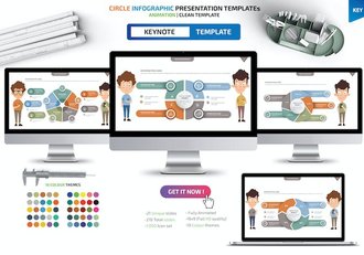 圆圈信息图表数据展示分析Keynote模板 - 顶尖PPT