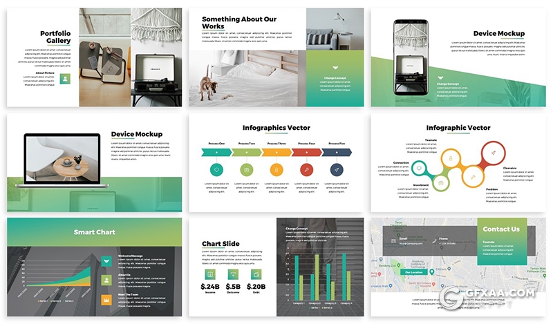 30页渐变色国外商务多用途PPT模板 3种配色2种尺寸规格 - 顶尖PPT