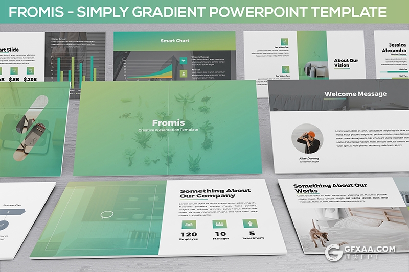 30页渐变色国外商务多用途PPT模板 3种配色2种尺寸规格 - 顶尖PPT