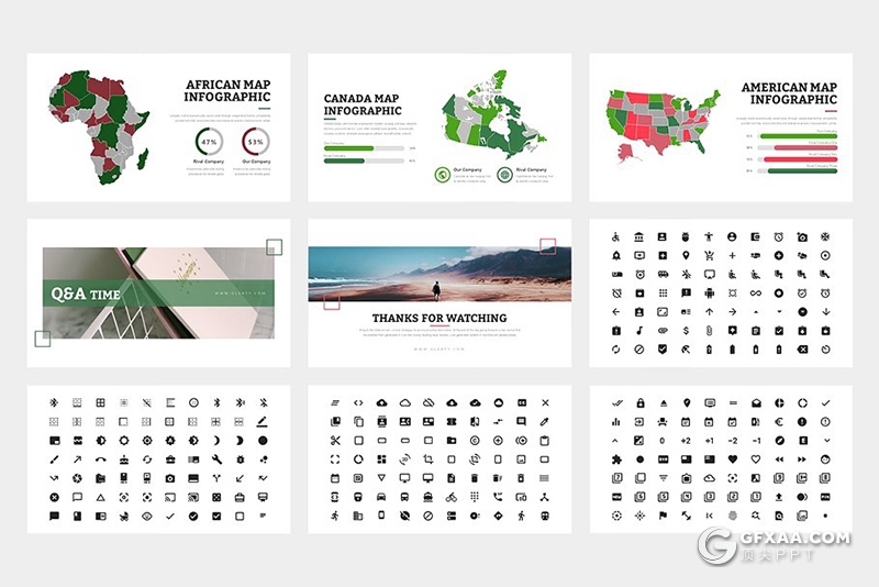 62页居家装饰设计植物摆放PPT模板 黑白2种底色 - 顶尖PPT