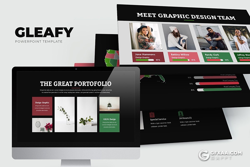 62页居家装饰设计植物摆放PPT模板 黑白2种底色 - 顶尖PPT