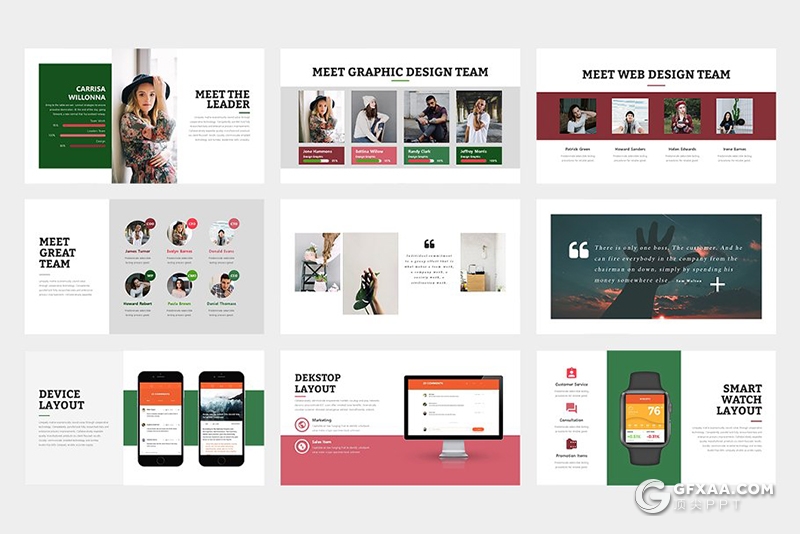 62页居家装饰设计植物摆放PPT模板 黑白2种底色 - 顶尖PPT