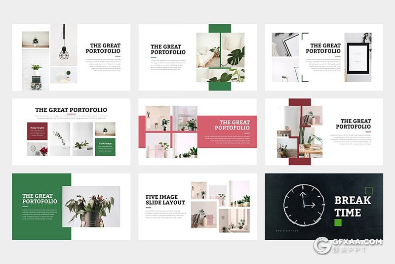 62页居家装饰设计植物摆放PPT模板 黑白2种底色 - 顶尖PPT