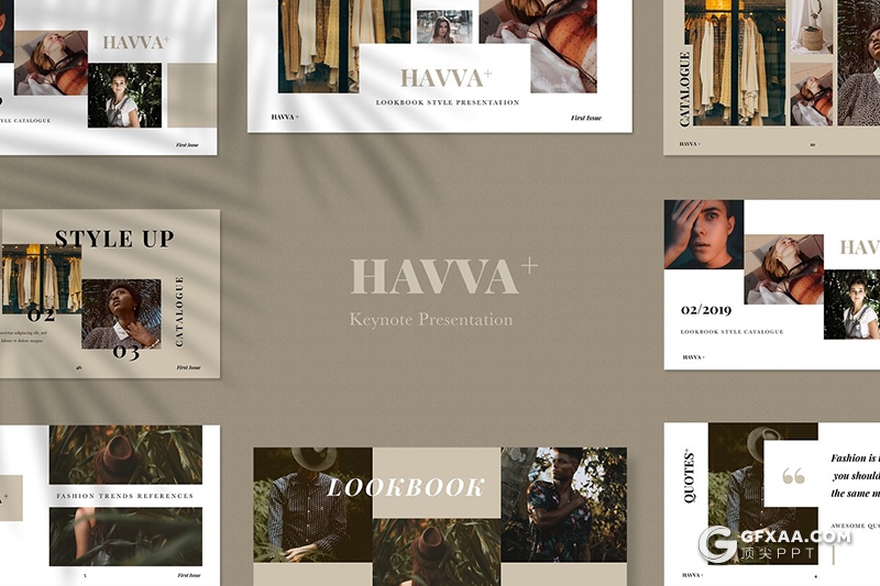 50页简约文艺风格摄影图片展示Google slides模板 - 顶尖PPT