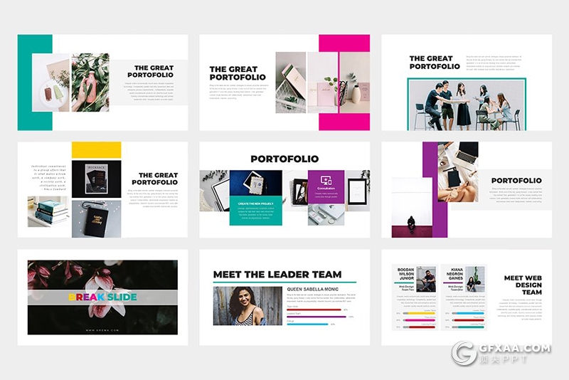 62页创意图形公司介绍工作汇报keynote模板 黑白两种底色 - 顶尖PPT