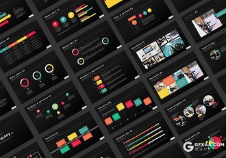 40页多种配色商务工作总结PPT模板 黑白两种底色 - 顶尖PPT