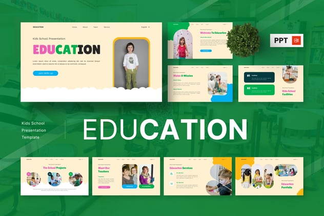 教育儿童学校PPT模板 - 顶尖PPT