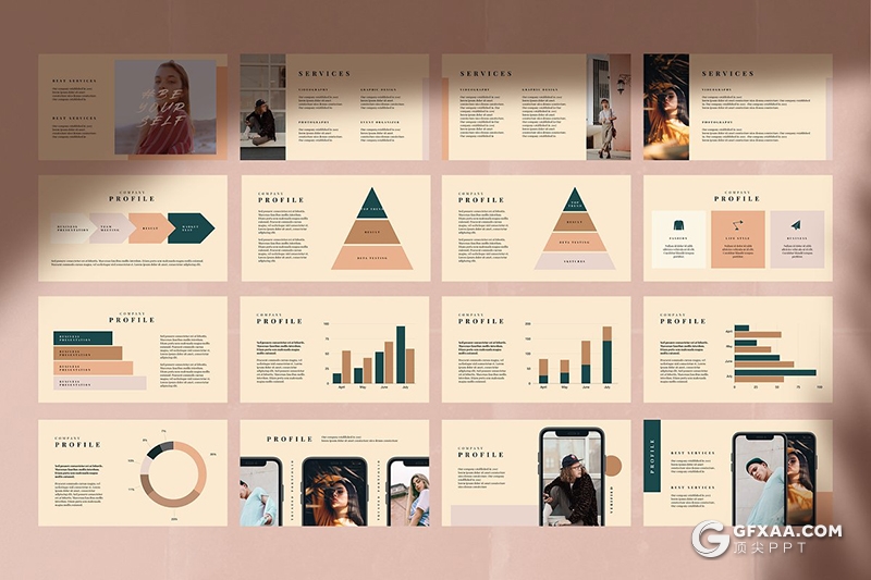 50多页复古文艺范图片展示keynote模板 - 顶尖PPT