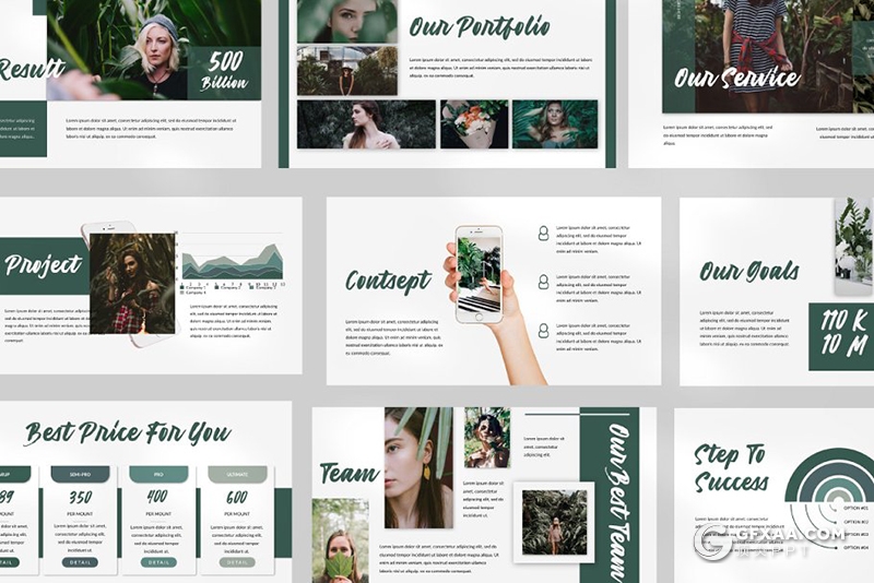 29页简约清新范摄影图片展示ppt模板 - 顶尖PPT