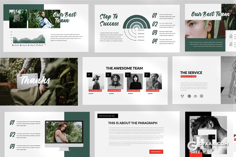 29页简约清新范摄影图片展示ppt模板 - 顶尖PPT