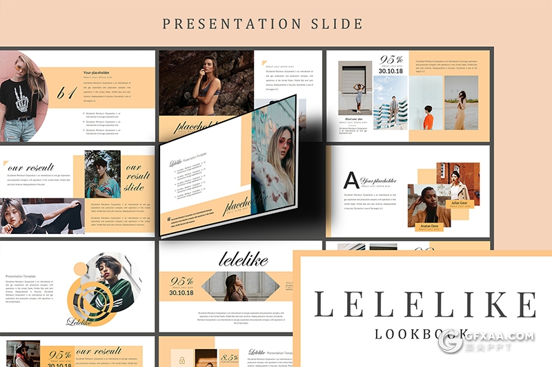 40页欧美范街拍写真摄影模特展示keynote模板 - 顶尖PPT