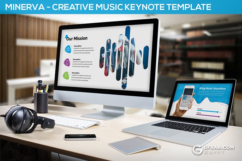 30页创意音乐节演唱会活动策划keynote模板 3种配色方案 - 顶尖PPT