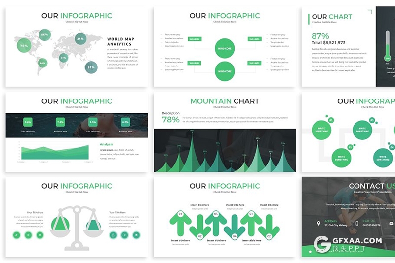 30页3种配色个人年终工作汇报总结PPT模板 - 顶尖PPT