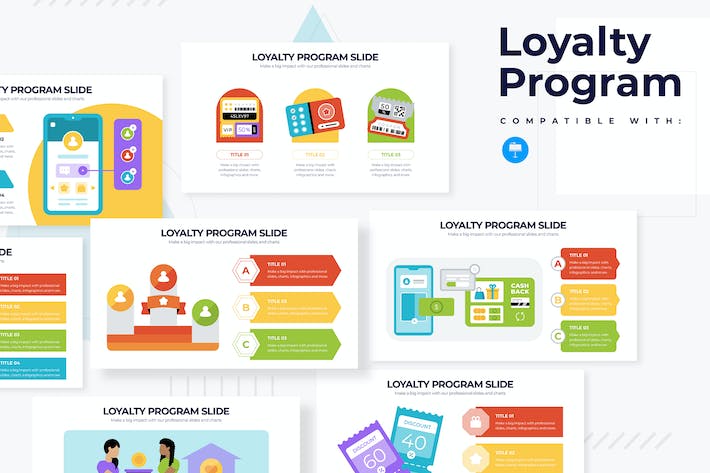 营销忠诚度客户计划信息图形Keynote模板 - 顶尖PPT