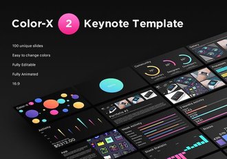 黑色底彩色多用途keynote模板 - 顶尖PPT