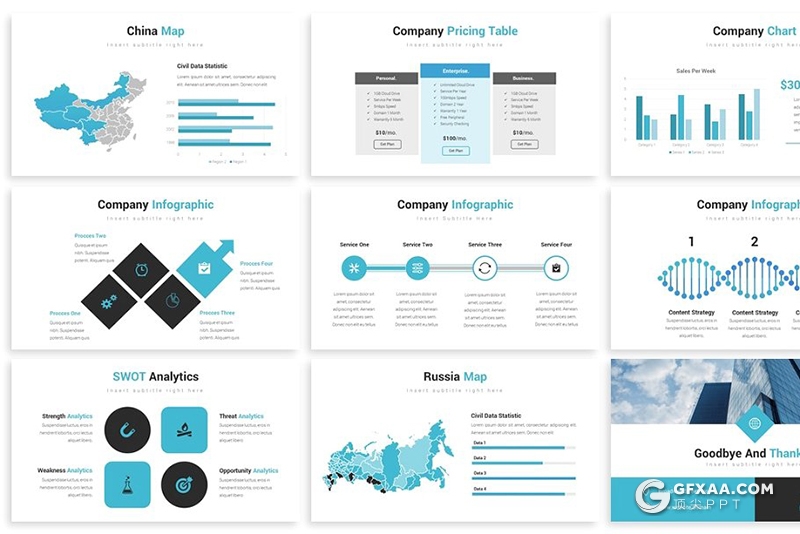 30页3种配色年终工作汇报商务keynote模板 - 顶尖PPT